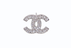 CHANEL シャネル ココマーク ピアス 重量約1.7g 05V刻印 ラインストーン メタル シルバー クリア 片耳用 美品 中古 4b002795