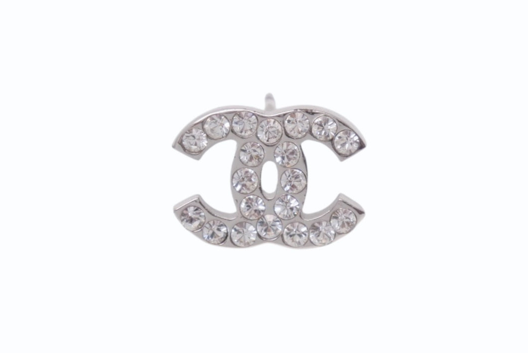 CHANEL シャネル ココマーク ピアス 重量約1.7g 05V刻印 ラインストーン メタル シルバー クリア 片耳用 美品 中古 4b002795