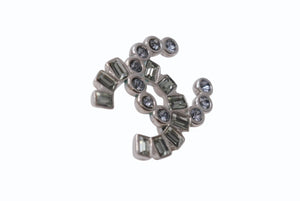 CHANEL シャネル ココマーク ピアス 重量約2.6g B17B刻印 ラインストーン メタル シルバー クリア 片耳用 美品 中古 4b002793