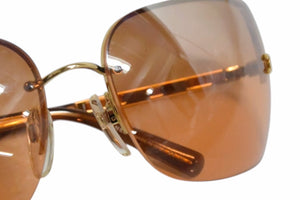 極美品 CHANEL シャネル リムレス サングラス 4112 c.291/7H サイズ65□16 120 ココマーク ブラウン 中古 4b002799