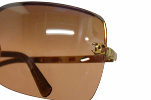 極美品 CHANEL シャネル リムレス サングラス 4112 c.291/7H サイズ65□16 120 ココマーク ブラウン 中古 4b002799