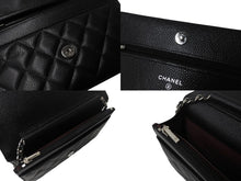 Load image into Gallery viewer, 極美品 CHANEL シャネル チェーンウォレット ショルダーバッグ ランダム番台 ココマーク キャビアスキン キルティング ブラック 中古 4b002801