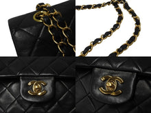 Load image into Gallery viewer, 極美品 CHANEL シャネル マトラッセ25 Wフラップ Wチェーンショルダーバッグ 4番台 ラムスキン ココマーク ブラック ゴールド金具 中古 4b002802