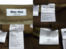 画像をギャラリービューアに読み込む, MIUMIU ミュウミュウ ウールミニスカート MG2124 サイズ36 ギャバジン バックパッチ ブラウン 24SS 美品 中古 4b002803 