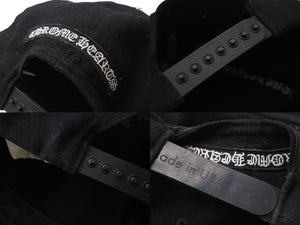 CHROME HEARTS クロムハーツ キャップ ブラック 016-093873 コットン真実 シルバー フリーサイズ 美品 中古 4b002804 