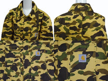 Load image into Gallery viewer, Carhartt カーハート アベイシングエイプ アクティブジャケット 06aw イエロー カモ柄コットン L ACE-04701 美品 中古 4b002805