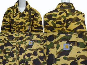 Carhartt カーハート アベイシングエイプ アクティブジャケット 06aw イエロー カモ柄コットン L ACE-04701 美品 中古 4b002805