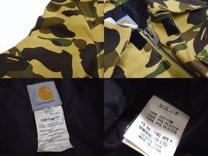 Carhartt カーハート アベイシングエイプ アクティブジャケット 06aw イエロー カモ柄コットン L ACE-04701 美品 中古 4b002805