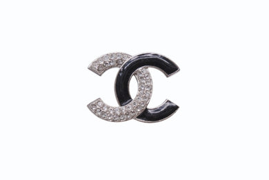 CHANEL シャネル ココマーク ピアス 重量約2.8g A23K刻印 ラインストーン メタル シルバー ブラック クリア 片耳用 美品 中古 4b002825