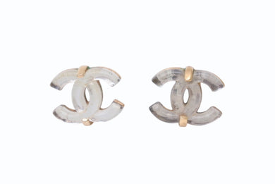 CHANEL シャネル ピアス 両耳 ココマーク アクセサリー 02A刻印 GP クリア ゴールド 2.6g 美品 中古 4b002819