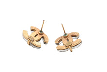 Load image into Gallery viewer, CHANEL シャネル ピアス 両耳 ココマーク アクセサリー 02A刻印 GP クリア ゴールド 2.6g 美品 中古 4b002819