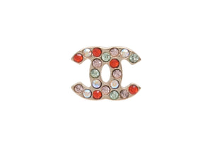 CHANEL シャネル ココマーク ピアス 重量約1.0g 04A刻印 ラインストーン メタル GP ゴールド マルチカラー 片耳用 美品 中古 4b002821