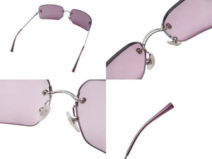 極美品 CHANEL シャネル リムレス サングラス アイウェア 4017 c.124/76 サイズ62□17 120 ココマーク ピンク 中古 4b002813