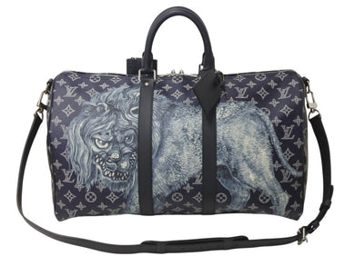 新品同様 LOUIS VUITTON ルイヴィトン キーポル バンドリエール45 ボストンバッグ M54129 モノグラム サバンナ チャップマンブラザーズ 中古 4b002831
