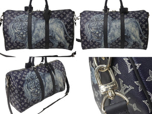 新品同様 LOUIS VUITTON ルイヴィトン キーポル バンドリエール45 ボストンバッグ M54129 モノグラム サバンナ チャップマンブラザーズ 中古 4b002831
