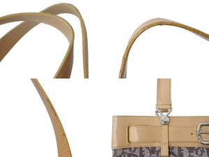 CHRISTIAN DIOR クリスチャンディオール トロッター トートバッグ BM-1001 キャンバス レザー ブラウン シルバー金具 美品 中古 4b002833
