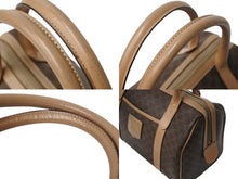 Load image into Gallery viewer, CELINE セリーヌ ボストンバック26 マカダム柄 M12 PVC レザー ヴィンテージ ブラウン ゴールド金具 美品 中古 4b002835