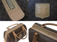 Load image into Gallery viewer, CELINE セリーヌ ボストンバック26 マカダム柄 M12 PVC レザー ヴィンテージ ブラウン ゴールド金具 美品 中古 4b002835