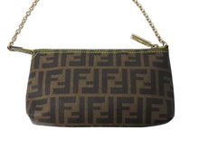 Load image into Gallery viewer, FENDI フェンディ アクセサリーポーチ ワンショルダーバッグ 8BR592 ズッカ柄 ブラウン ゴールド金具 美品 中古 4b002836