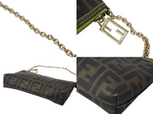 Load image into Gallery viewer, FENDI フェンディ アクセサリーポーチ ワンショルダーバッグ 8BR592 ズッカ柄 ブラウン ゴールド金具 美品 中古 4b002836