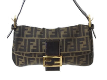 Load image into Gallery viewer, FENDI フェンディ マンマバケット ワンショルダーバッグ 26424 ズッカ柄 ブラウン キャンバス レザー ゴールド金具 美品 中古 4b002838