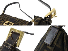 Load image into Gallery viewer, FENDI フェンディ マンマバケット ワンショルダーバッグ 26424 ズッカ柄 ブラウン キャンバス レザー ゴールド金具 美品 中古 4b002838