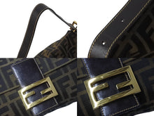 Load image into Gallery viewer, FENDI フェンディ マンマバケット ワンショルダーバッグ 26424 ズッカ柄 ブラウン キャンバス レザー ゴールド金具 美品 中古 4b002838