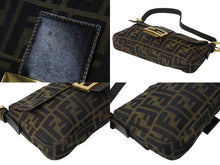 Load image into Gallery viewer, FENDI フェンディ マンマバケット ワンショルダーバッグ 26424 ズッカ柄 ブラウン キャンバス レザー ゴールド金具 美品 中古 4b002838