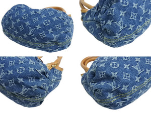 LOUIS VUITTON ルイヴィトン プリーティ ハンドバッグ M95020 モノグラム デニム レザー ゴールド金具 美品 中古 4b002841