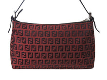 Load image into Gallery viewer, 極美品 FENDI フェンディ ズッキーノ ワンショルダーバッグ ズッカ柄 8BR156 キャンバス レザー レッド ブラック シルバー金具 中古 4b002843