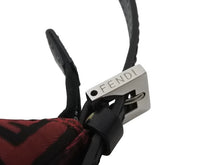 Load image into Gallery viewer, 極美品 FENDI フェンディ ズッキーノ ワンショルダーバッグ ズッカ柄 8BR156 キャンバス レザー レッド ブラック シルバー金具 中古 4b002843