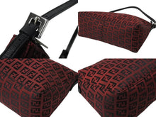 Load image into Gallery viewer, 極美品 FENDI フェンディ ズッキーノ ワンショルダーバッグ ズッカ柄 8BR156 キャンバス レザー レッド ブラック シルバー金具 中古 4b002843