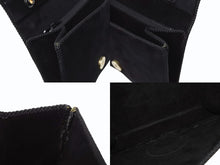 Load image into Gallery viewer, BALENCIAGA バレンシアガ ビジュー ラインストーン ミニハンドバッグ スウェード ビジュー ブラック ゴールド金具 美品 中古 4b002844