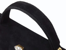 Load image into Gallery viewer, BALENCIAGA バレンシアガ ビジュー ラインストーン ミニハンドバッグ スウェード ビジュー ブラック ゴールド金具 美品 中古 4b002844