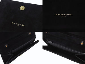 BALENCIAGA バレンシアガ ビジュー ラインストーン ミニハンドバッグ スウェード ビジュー ブラック ゴールド金具 美品 中古 4b002844