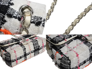 極美品 CHANEL シャネル ミニマトラッセ 20 チェーンショルダーバッグ 30番台 ココマーク ツイード レザー マルチカラー 中古 4b002848