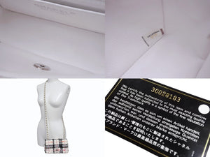 極美品 CHANEL シャネル ミニマトラッセ 20 チェーンショルダーバッグ 30番台 ココマーク ツイード レザー マルチカラー 中古 4b002848