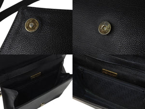 YVES SAINT LAURENT イヴサンローラン ショルダーバッグ YSL カサンドラロゴ レザー ブラック ゴールド金具 美品 中古 4b002852