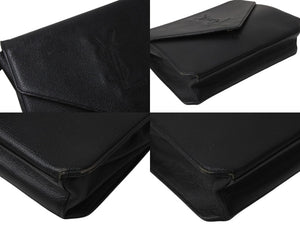 YVES SAINT LAURENT イヴサンローラン ショルダーバッグ YSL カサンドラロゴ レザー ブラック ゴールド金具 美品 中古 4b002852