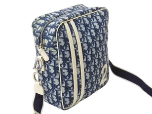 Christian Dior クリスチャンディオール トロッター ショルダーバッグ ナンバー2 ネイビー シルバー金具 美品 中古 4b002854