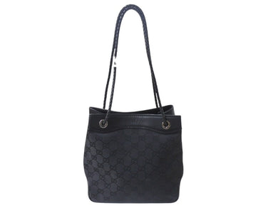 極美品 GUCCI グッチ ショルダーバッグ ハンドバッグ 109143 GGキャンバス ブラック シルバー金具 中古 4b002857