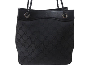 極美品 GUCCI グッチ ショルダーバッグ ハンドバッグ 109143 GGキャンバス ブラック シルバー金具 中古 4b002857