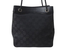 Load image into Gallery viewer, 極美品 GUCCI グッチ ショルダーバッグ ハンドバッグ 109143 GGキャンバス ブラック シルバー金具 中古 4b002857