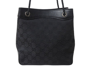 極美品 GUCCI グッチ ショルダーバッグ ハンドバッグ 109143 GGキャンバス ブラック シルバー金具 中古 4b002857