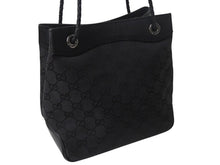 Load image into Gallery viewer, 極美品 GUCCI グッチ ショルダーバッグ ハンドバッグ 109143 GGキャンバス ブラック シルバー金具 中古 4b002857