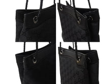 Load image into Gallery viewer, 極美品 GUCCI グッチ ショルダーバッグ ハンドバッグ 109143 GGキャンバス ブラック シルバー金具 中古 4b002857