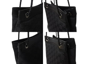 極美品 GUCCI グッチ ショルダーバッグ ハンドバッグ 109143 GGキャンバス ブラック シルバー金具 中古 4b002857