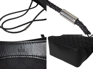 極美品 GUCCI グッチ ショルダーバッグ ハンドバッグ 109143 GGキャンバス ブラック シルバー金具 中古 4b002857