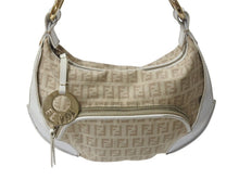 Load image into Gallery viewer, FENDI フェンディ ワンショルダーバッグ ズッキーノ イタリア製 8BR466 キャンバス レザー ベージュ 美品 中古 4b002859