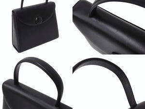 GIVENCHY MAROQUINERIE ジバンシィ マロキネリー フォーマルバッグ トップハンドル ハンドバッグ レザー ブラック 美品 中古 4b002861